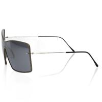 Frankie Morello Elegant Shield Sunglasses with Gray Mirror Lens (FR-22093)