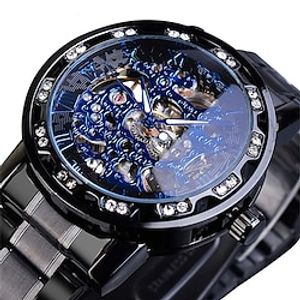 Winner Transparent Fashion Diamond Luminous Gear Movement Royal Design Men Top Brand Luxury Male Mechanical Skeleton Wrist Watch  Watches For Men Lightinthebox