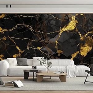 Abstract Marble Wallpaper Mural Black Glod Marble Wall Covering Sticker Peel and Stick Removable PVCVinyl Material Self AdhesiveAdhesive Required Wall Decor for Living Room Kitchen Bathroom Lightinthebox