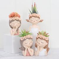 Fairy Succulent Planter - Adorable Home Garden Decor Featuring a Lovely Little Girl Flower Pot - Perfect as a Plant Display or Gift Lightinthebox