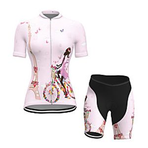 21Grams Women's Short Sleeve Cycling Jersey with Shorts Summer Spandex Pink Butterfly Bike Quick Dry Moisture Wicking Sports Graphic Mountain Bike MTB Road Bike Cycling Clothing Apparel  Stretchy Lightinthebox