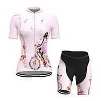 21Grams Women's Short Sleeve Cycling Jersey with Shorts Summer Spandex Pink Butterfly Bike Quick Dry Moisture Wicking Sports Graphic Mountain Bike MTB Road Bike Cycling Clothing Apparel  Stretchy Lightinthebox - thumbnail