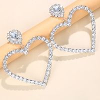 Women's Hoop Earrings Geometrical Heart Precious Statement Imitation Diamond Earrings Jewelry Silver  Golden For Wedding Party 1 Pair Lightinthebox - thumbnail