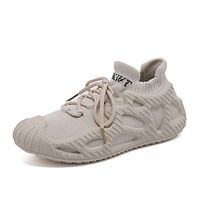 Women's Sneakers Flyknit Shoes Daily Shoes And Bags Matching Sets Lace-up Flat Heel Round Toe Casual Walking Shoes Tissage Volant Lace-up Color Block Black Pink Gray Lightinthebox - thumbnail