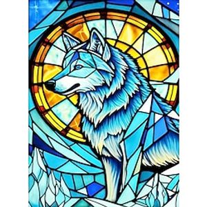 1pc Animal DIY Diamond Painting Glass Crystal Painted Wolf Diamond Painting Handcraft Home Gift Without Frame miniinthebox