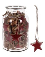 Homesmiths Christmas Hang Deco Star in Jar Red Homesmiths Christmas Hang Deco Star in Jar Red