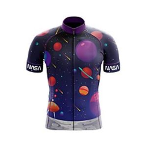 21Grams Men's Short Sleeve Cycling Jersey Summer Spandex Polyester Dark Blue Galaxy Bike Jersey Top Mountain Bike MTB Road Bike Cycling Quick Dry Breathable Back Pocket Sports Clothing Apparel Lightinthebox