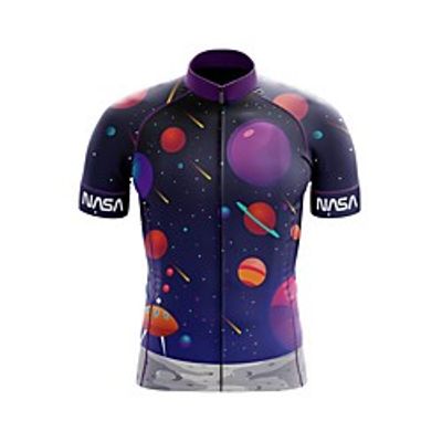 21Grams Men's Short Sleeve Cycling Jersey Summer Spandex Polyester Dark Blue Galaxy Bike Jersey Top Mountain Bike MTB Road Bike Cycling Quick Dry Breathable Back Pocket Sports Clothing Apparel Lightinthebox