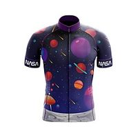 21Grams Men's Short Sleeve Cycling Jersey Summer Spandex Polyester Dark Blue Galaxy Bike Jersey Top Mountain Bike MTB Road Bike Cycling Quick Dry Breathable Back Pocket Sports Clothing Apparel Lightinthebox - thumbnail