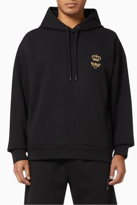 Crown Bee Hoodie in Cotton Jersey Crown Bee Hoodie in Cotton Jersey
