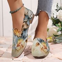 Women's Flats Retro Autumn Maple Leaf Graphics Comfortable and Soft Flyknit Loafers Flats Lightinthebox