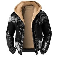 Color Block Patchwork Men's Daily 3D Printing Hoodie Holiday Vacation Going out Hoodies Blue Green Hooded Print Fall  Winter Designer Hoodie Sweatshirt Lightinthebox - thumbnail