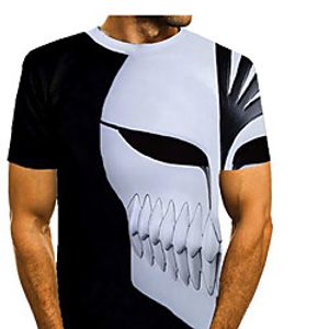Men's T shirt 3D Print Graphic 3D Print Short Sleeve Daily Tops Black / White miniinthebox