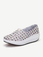 Mesh Platform Rocker Sole Shoes