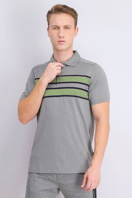 Mens Folsom Stripe Polo Shirt Charcoal/Grey Mens Folsom Stripe Polo Shirt Charcoal/Grey