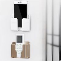 Simple Wall-mounted Sticky Remote Control Storage Box Mobile Phone Data Cable Sundries Lazy Storage Mobile Phone Charging Bracket miniinthebox Simple Wall-mounted Sticky Remote Control Storage Box Mobile Phone Data Cable Sundries Lazy Storage Mobile Phone Charging Bracket miniinthebox