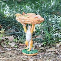 Resin Outdoor Sculpture Bird Bath, Bird Feeder, Garden Yard Decoration, Fox Bird Feeder, Resin Craft Lightinthebox