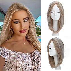 Hair Toppers for women for Thinning Hair Synthetic Middle Part Lace Front Hair Topper Long Straight Wavy Clip in Wiglets with Fringe Bangs Lightinthebox