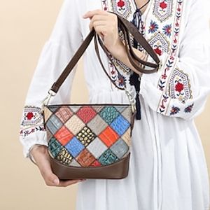 New Style Bag Girls Tote Bag Genuine Leather Simple Small Bag Personalized Ethnic Style Colorful Shoulder Crossbody bag Lightinthebox