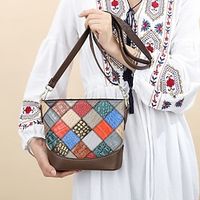 New Style Bag Girls Tote Bag Genuine Leather Simple Small Bag Personalized Ethnic Style Colorful Shoulder Crossbody bag Lightinthebox - thumbnail