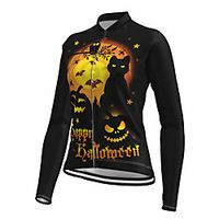 21Grams Women's Long Sleeve Cycling Jersey Spandex Polyester Black Cat 3D Funny Bike Top Mountain Bike MTB Road Bike Cycling Quick Dry Moisture Wicking Breathable Sports Clothing Apparel / Stretchy miniinthebox - thumbnail