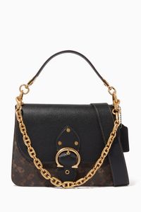 Beat Shoulder Bag in Leather with Horse & Carriage Print