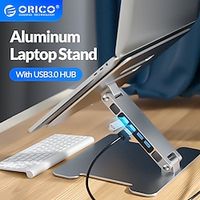 ORICO 4 Port USB3.0 Foldable Laptop Stand Aluminum Notebook Riser Desktop Laptop Cooling Stand for MacBook Dell miniinthebox - thumbnail