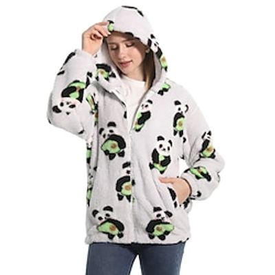 Adults' Nightwear Oversized Hoodie Blanket Wearable Blanket With Pocket Panda Dog Animal Onesie Pajamas Shu Lint Cosplay For Men's Women's Carnival Animal Sleepwear Cartoon Lightinthebox