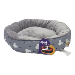 Nutrapet Aahh Dog Bed Snuggly L46 x W36 x H42 cm Flannel Grey Mr Mickey