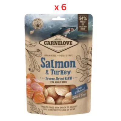 Carnilove Freeze-Dried Raw Snacks Salmon & Turkey 60g Pack Of 6