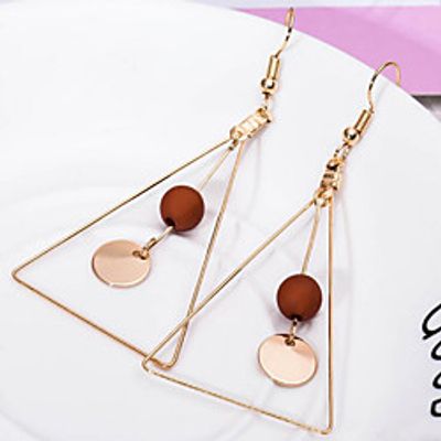 Women's Drop Earrings Dangle Earrings Geometrical Ladies Simple Style Earrings Jewelry White / Black / Coffee For Daily miniinthebox