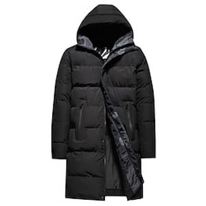 Women's Plus Size Parka Pocket Zip Up Plain Outdoor Vacation Long Sleeve Hooded Long Winter Fall Black L XL XXL 3XL 4XL miniinthebox
