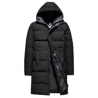 Women's Plus Size Parka Pocket Zip Up Plain Outdoor Vacation Long Sleeve Hooded Long Winter Fall Black L XL XXL 3XL 4XL miniinthebox - thumbnail