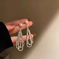 Women's White Pearl Drop Earrings Earrings Chandelier Drop Stylish Luxury Modern French Oversized Earrings Jewelry Gold  White For Wedding Carnival Prom Club Bar 1 Pair Lightinthebox - thumbnail