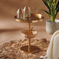 Rounded Top Metal Accent Table - 40x40x53 cms