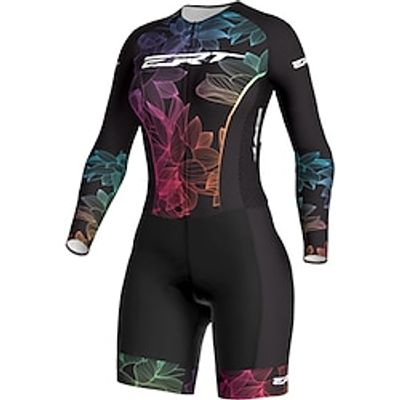 Women's Triathlon Tri Suit Short Sleeve Triathlon Silver Light Yellow Dark Grey Graphic Bike Lycra Sports Graphic Clothing Apparel Lightinthebox
