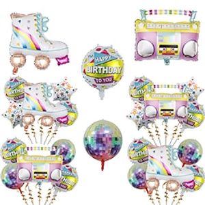 Colorful Disco Radio Balloon Set Retro Era Skating Shoes Birthday Party Skating Shoes Scene Decoration Lightinthebox