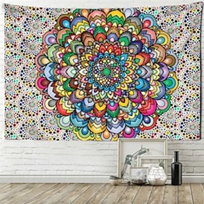 Mandala Bohemian Hanging Tapestry Hippie Rainbow Wall Art Large Tapestry Mural Decor Photograph Backdrop Blanket Curtain Home Bedroom Living Room Decoration Lightinthebox