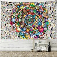 Mandala Bohemian Hanging Tapestry Hippie Rainbow Wall Art Large Tapestry Mural Decor Photograph Backdrop Blanket Curtain Home Bedroom Living Room Decoration Lightinthebox - thumbnail