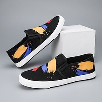 Men's Loafers  Slip-Ons Casual Daily Canvas Comfortable Loafer Black Spring Fall Lightinthebox