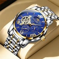 MOHDNE Waterproof Stainless Steel Strap Automatic Mechanical Watches Men Watch Fashion Business Tourbillon Men's Watches Clock miniinthebox - thumbnail