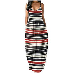 Women's Strap Dress Maxi long Dress Dot Black and Red Navy Rainbow Stripe Pink purple colourful Blue Purple Yellow Sleeveless Stripes Summer Casual 2021 S M L XL XXL miniinthebox