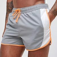 Men's Gym Shorts Athletic Bottoms Drawstring Pocket Running Jogging Training Bodybuilding Breathable Quick Dry Moisture Wicking Sport Color Block Gray  Micro-elastic Lightinthebox - thumbnail