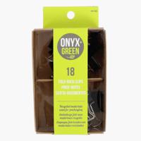 Onyx & Green 1" and 3/4" 18-Piece Binder Clips Set