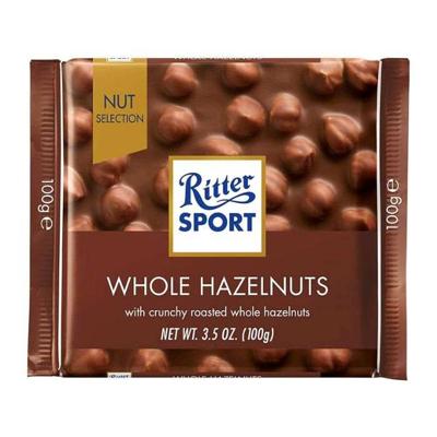 Ritter Sport Whole Hazelnuts Chocolate, 100g