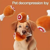 1pc Chicken Leg Design Pet Grinding Teeth Squeaky Plush ToyDurable Chew Toy For Dog Interactive Supply Lightinthebox - thumbnail