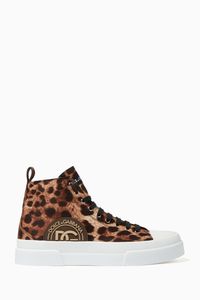 Portofino Light Mid-top Sneakers with Leopard Print