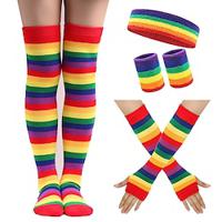 LGBT LGBTQ Rainbow Socks Stockings Gloves Sweat-Absorbent Headband Wrist Support Adults' Men's Women's Queer Gay Lesbian Pride Parade Pride Month Party Halloween Costumes Lightinthebox