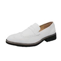 Men's Oxfords Formal Shoes British Style Plaid Shoes Bullock Shoes Casual British Daily Party  Evening PU Black White Color Block Winter Fall miniinthebox - thumbnail