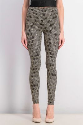 Womens Chain Print Leggings  Black